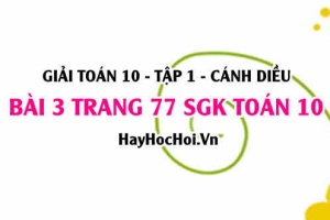 Giải bài 3 trang 77 Toán 10 Tập 1 SGK Cánh Diều